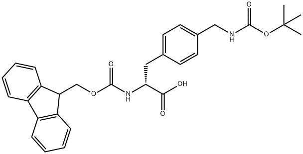FMOC-4-(BOC-アミノメチル)-D-フェニルアラニン 化学構造式