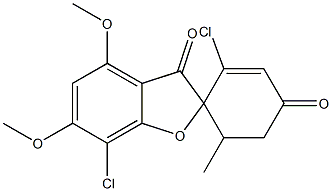 2',7-Dichloro-4,6-dimethoxy-6'-methylspiro[benzofuran-2(3H),1'-[2]cyclohexene]-3,4'-dione,26881-56-1,结构式