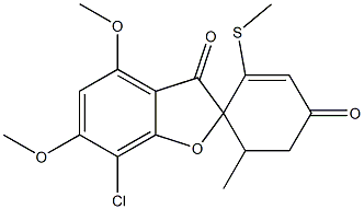 7-Chloro-4,6-dimethoxy-6'-methyl-2'-(methylthio)spiro[benzofuran-2(3H),1'-[2]cyclohexene]-3,4'-dione 结构式