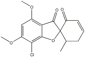 7-Chloro-4,6-dimethoxy-6'-methylspiro[benzofuran-2(3H),1'-[3]cyclohexene]-2',3-dione Structure