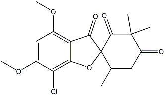 7-Chloro-4,6-dimethoxy-3',3',6'-trimethylspiro[benzofuran-2(3H),1'-cyclohexane]-2',3,4'-trione Structure