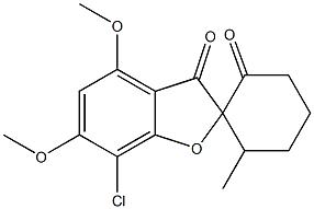 7-Chloro-4,6-dimethoxy-6'-methylspiro[benzofuran-2(3H),1'-cyclohexane]-2',3-dione Structure