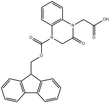 FMOC-4-CARBOXYMETHYL-1,2,3,-TETRAHYDROQUINOXALIN-3-ONE 化学構造式