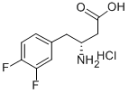 (R)-3-AMINO-4-(3,4-DIFLUOROPHENYL)BUTANOIC ACID HYDROCHLORIDE 化学構造式