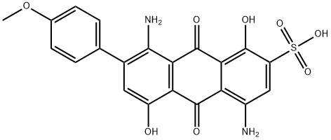 4,8-diamino-9,10-dihydro-1,5-dihydroxy-7-(4-methoxyphenyl)-9,10-dioxoanthracene-2-sulphonic acid Structure