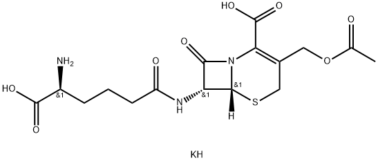 [6R-[6alpha,7beta(S*)]]-3-(acetoxymethyl)-7-(5-amino-5-carboxyvalerylamino)-8-oxo-5-thia-1-azabicyclo[4.2.0]oct-2-ene-2-carboxylic acid, potassium salt Structure