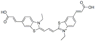 Benzothiazolium,  6-(2-carboxyvinyl)-2-[3-[6-(2-carboxyvinyl)-3-ethyl-2-benzothiazolinylidene]propenyl]-3-ethyl-  (8CI),26945-83-5,结构式