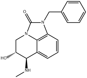 (5R,6R)-1-BENZYL-5-HYDROXY-6-(METHYLAMINO)-5,6-DIHYDRO-4H-IMIDAZO[4,5,1-IJ]CHINOLINE-2(1H)-ON Struktur