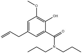 2-ヒドロキシ-3-メトキシ-5-(2-プロペニル)-N,N-ジプロピルベンズアミド 化学構造式