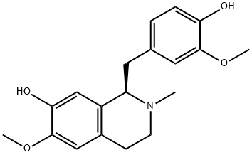 [1R,(-)]-1,2,3,4-Tetrahydro-1-[(4-hydroxy-3-methoxyphenyl)methyl]-6-methoxy-2-methylisoquinoline-7-ol Struktur