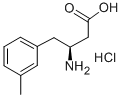 (S)-3-アミノ-4-(3-メチルフェニル)ブタン酸塩酸塩 化学構造式