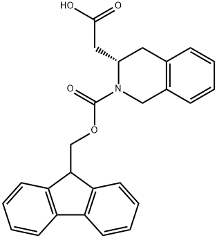 (3S)-2-(9H-フルオレン-9-イルメトキシカルボニル)-1,2,3,4-テトラヒドロイソキノリン-3α-酢酸 化学構造式