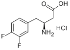 (S)-3-AMINO-4-(3,4-DIFLUOROPHENYL)BUTANOIC ACID HYDROCHLORIDE 化学構造式
