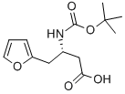 N-叔丁氧羰基-(S)-3-氨基-4-(2-呋喃基)丁酸,270263-06-4,结构式
