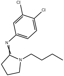 2-(3,4-ジクロロフェニルイミノ)-1-ブチルピロリジン 化学構造式