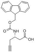 Fmoc-(S)-3-アミノ-5-ヘキシン酸 化学構造式