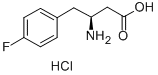 (S)-3-アミノ-4-(4-フルオロフェニル)ブタン酸塩酸塩 化学構造式