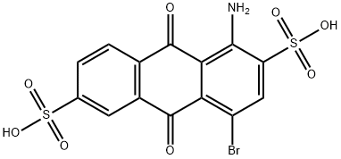 1-amino-4-bromo-9,10-dioxo-9,10-dihydroanthracene-2,6-disulfonic acid 化学構造式