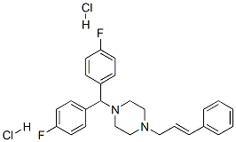 1-[ビス(4-フルオロフェニル)メチル]-4-(3-フェニル-2-プロペニル)ピペラジン・2塩酸塩 化学構造式