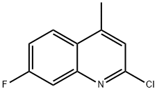 2-クロロ-7-フルオロ-4-メチルキノリン 化学構造式