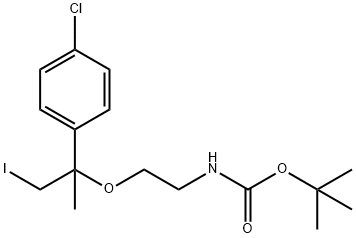 N-[2-[1-メチル-1-(4-クロロフェニル)-2-ヨードエトキシ]エチル]カルバミド酸tert-ブチル 化学構造式