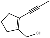 1-Cyclopentene-1-methanol, 2-(1-propynyl)- (9CI) 化学構造式