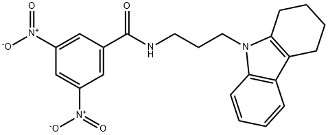 3,5-Dinitro-N-[3-(1,2,3,4-tetrahydro-9H-carbazol-9-yl)propyl]benzamide Structure