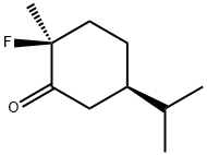 Cyclohexanone, 2-fluoro-2-methyl-5-(1-methylethyl)-, (2S,5R)- (9CI) Structure