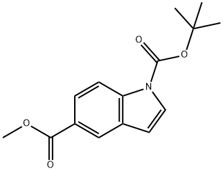 1H-Indole-1,5-dicarboxylic acid, 1-(1,1-diMethylethyl) 5-Methyl ester Struktur