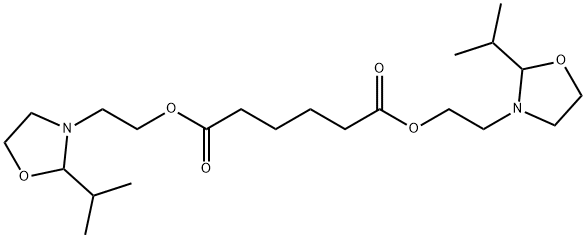 bis[2-[2-isopropyloxazolidin-3-yl]ethyl] adipate  Struktur