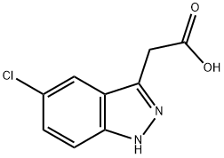 5-クロロ-1H-インダゾール-3-酢酸 化学構造式