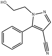 1H-Pyrazole-4-carbonitrile, 1-(2-hydroxyethyl)-5-phenyl- Struktur