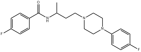 p-Fluoro-N-[3-[4-(p-fluorophenyl)-1-piperazinyl]-1-methylpropyl]benzamide 结构式