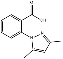 2-(3,5-ジメチル-1H-ピラゾール-1-イル)安息香酸 化学構造式