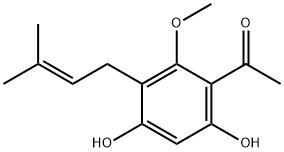 4',6'-Dihydroxy-3'-(3-methyl-2-butenyl)-2'-methoxyacetophenone Structure