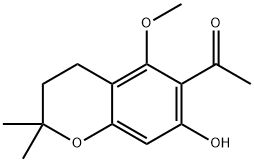 1-(3,4-ジヒドロ-7-ヒドロキシ-5-メトキシ-2,2-ジメチル-2H-1-ベンゾピラン-6-イル)エタノン 化学構造式