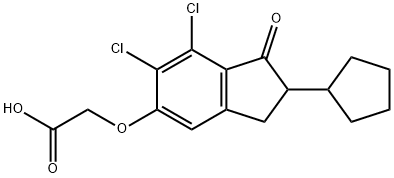 [(6,7-Dichloro-2-cyclopentyl-2,3-dihydro-1-oxo-1H-inden-5-yl)oxy]acetic acid Structure