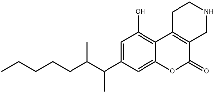 8-(1,2-Dimethylheptyl)-1,2,3,4-tetrahydro-10-hydroxy-5H-[1]benzopyrano[3,4-c]pyridin-5-one,27388-70-1,结构式