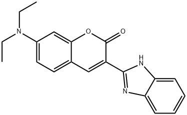 3-(2-ベンズイミダゾリル)-7-(ジエチルアミノ)クマリン 化学構造式