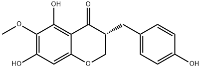 (-)-2,3-Dihydro-5,7-dihydroxy-3-[(4-hydroxyphenyl)methyl]-6-methoxy-4H-1-benzopyran-4-one Structure