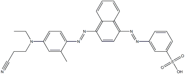 3-[[4-[[4-[(2-シアノエチル)エチルアミノ]-2-メチルフェニル]アゾ]-1-ナフチル]アゾ]ベンゼンスルホン酸 化学構造式