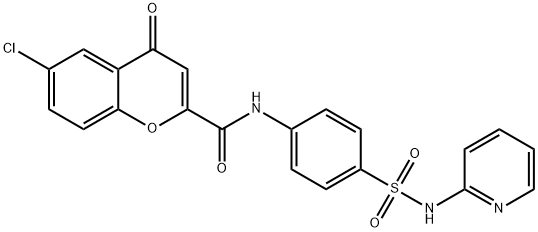 6-Chloro-4-oxo-N-[4-(2-pyridylsulfamoyl)phenyl]-4H-1-benzopyran-2-carboxamide Struktur