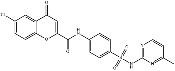 6-Chloro-N-[4-(4-methyl-2-pyrimidinylsulfamoyl)phenyl]-4-oxo-4H-1-benzopyran-2-carboxamide Struktur