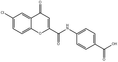 p-[[(6-Chloro-4-oxo-4H-1-benzopyran-2-yl)carbonyl]amino]benzoic acid Struktur