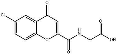 N-[(6-Chloro-4-oxo-4H-1-benzopyran-2-yl)carbonyl]glycine Structure