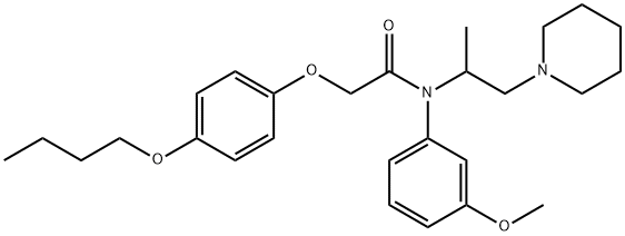 2-(4-Butoxyphenoxy)-N-(3-methoxyphenyl)-N-(1-methyl-2-piperidinoethyl)acetamide Structure