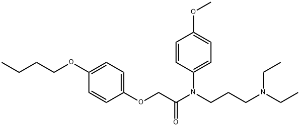 2-(p-Butoxyphenoxy)-N-[3-(diethylamino)propyl]-p-methoxyacetanilide 结构式