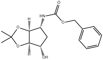N-[(3AS,4R,6S,6AR)-四氢-6-羟基-2,2-二甲基-4H-环戊烯并-1,3-二氧戊环-4-基]氨基甲酸苄酯,274693-53-7,结构式
