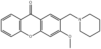 3-Methoxy-2-(piperidinomethyl)-9H-xanthen-9-one Struktur