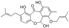 1,6,10-Trihydroxy-8-methyl-2-(3-methyl-2-butenyl)-7-[(3-methyl-2-butenyl)oxy]dibenz[b,e]oxepin-11(6H)-one|